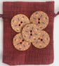 Red purple pattern Wood buttons 1" , 25mm across - Image 1