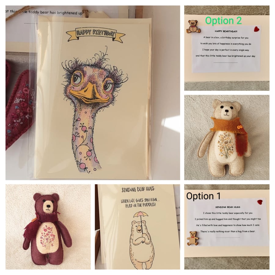 Card & Verse to make a gift box, Blank Card, birthday gift, bear hugs