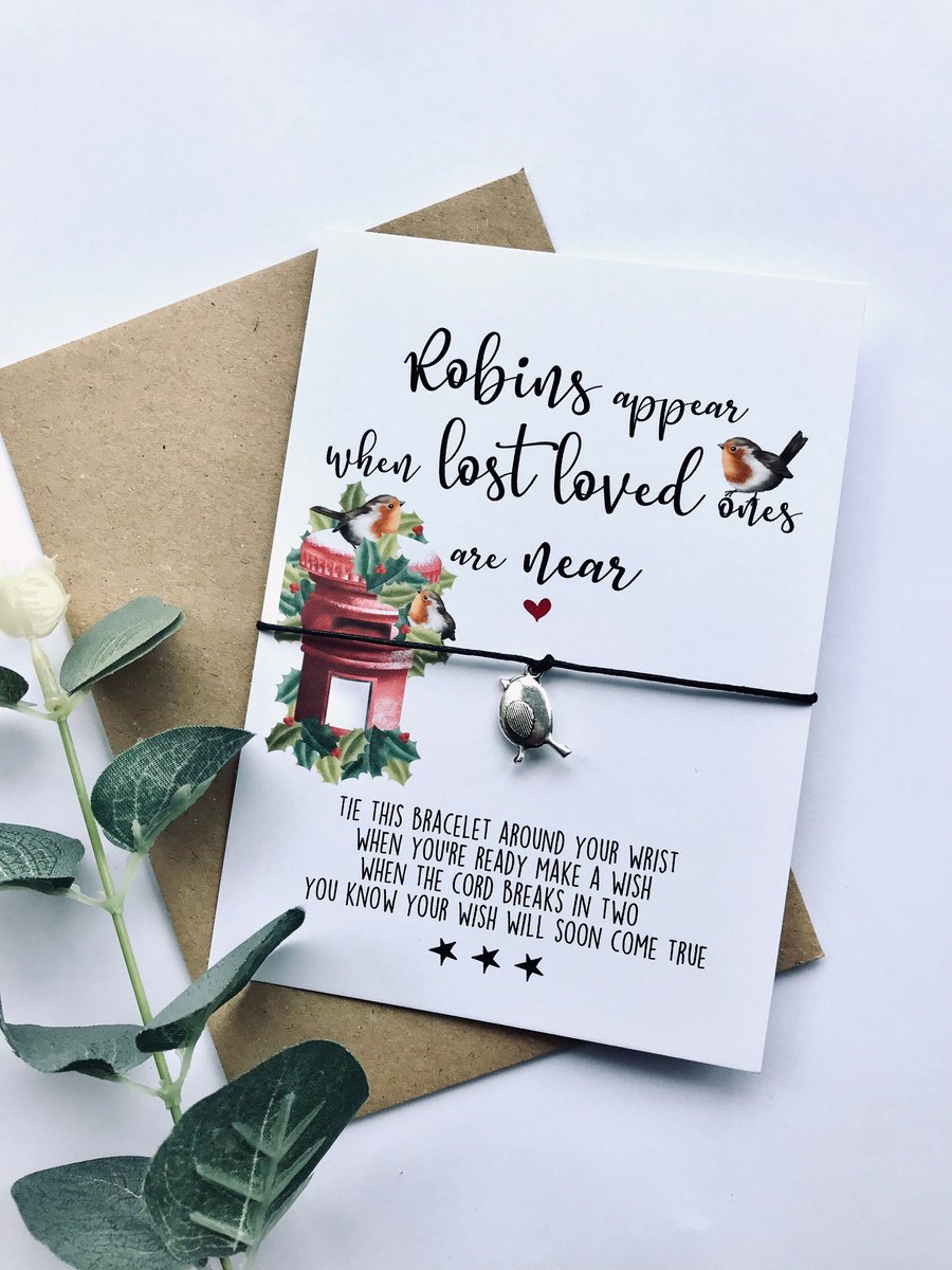 Robins appear when lost loved ones are near wish bracelet