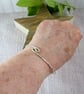 Sterling Silver Bangle with Fold Over Front and Back. Fits Size Small 19cm  - Image 6