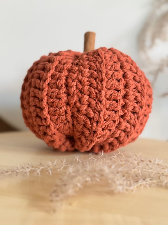 Burnt Orange Knitted Pumpkin