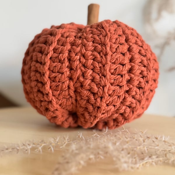 Burnt Orange Knitted Pumpkin