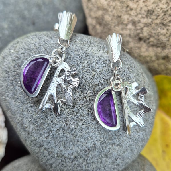 Sterling silver and amethyst earings