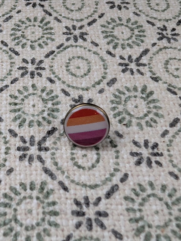 Lesbian Flag Pin - Pride Themed Pin - Small Resin Topped Pin Badge - LGBTQ