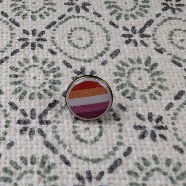 Lesbian Flag Pin - Pride Themed Pin - Small Resin Topped Pin Badge - LGBTQ
