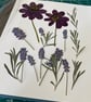 Pressed English Lavender Botanical Art in a vintage glass and metal frame - Image 2