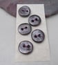 5 Small Round Bronze Ceramic Buttons - Image 1