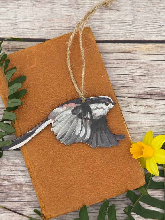 Sustainable Long Tailed Tit Bird Decoration