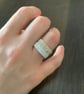 Stylish white and silver beaded ring - Image 2