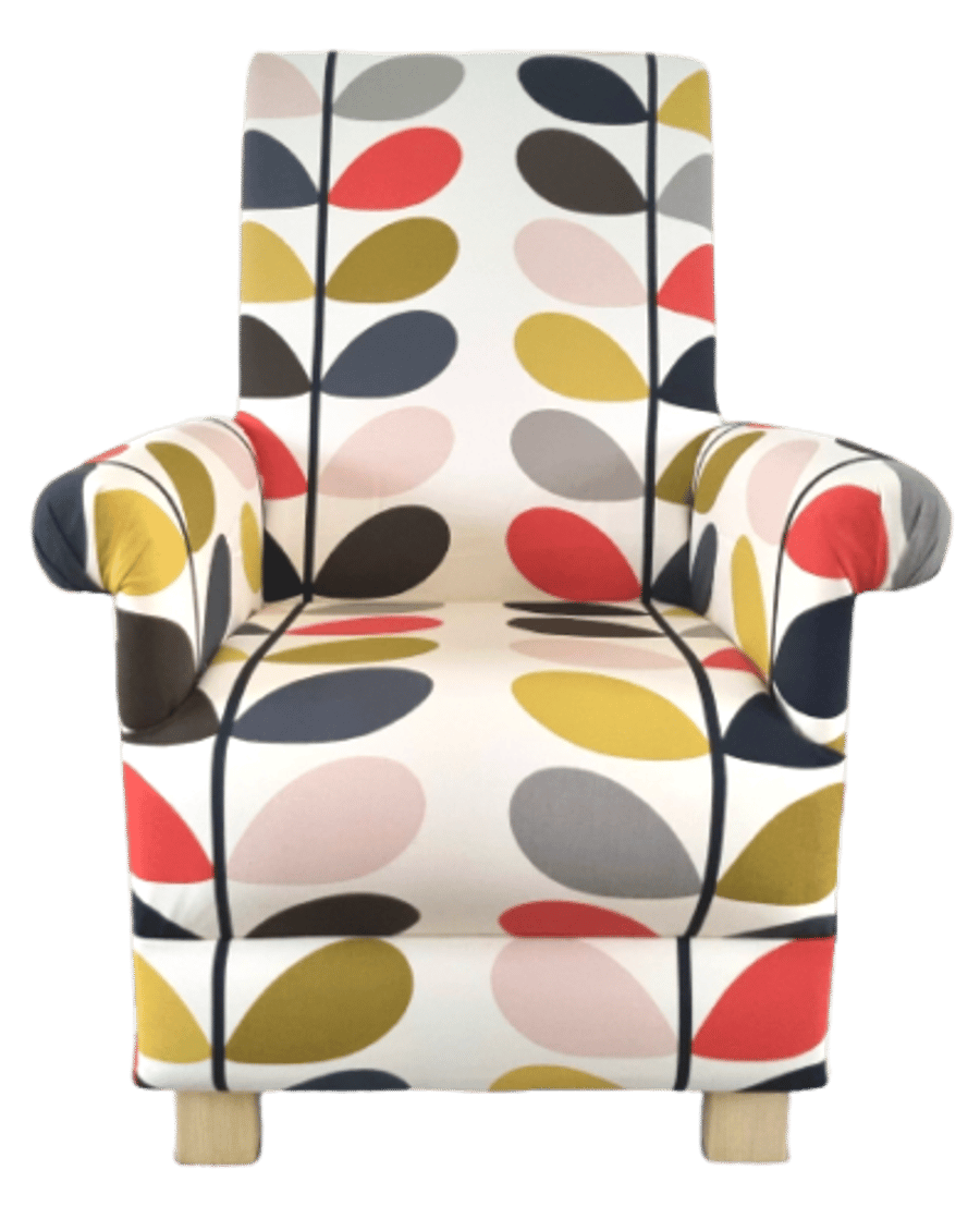 Orla Kiely Multi Stem Tomato Fabric Armchair Adult Chair Ochre Red Armchair