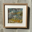 moody Skies - needle felted picture with hand embroidery detail, - free p&p