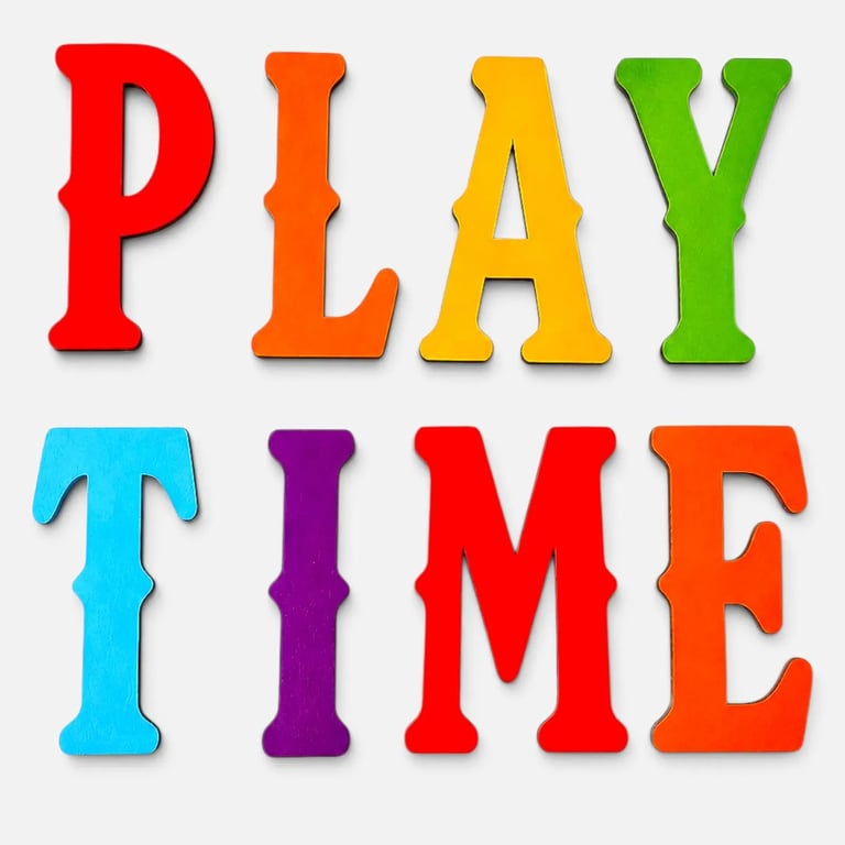 Playtime Wooden Letters Wall Kids Room, Nursery or Classroom Decor 