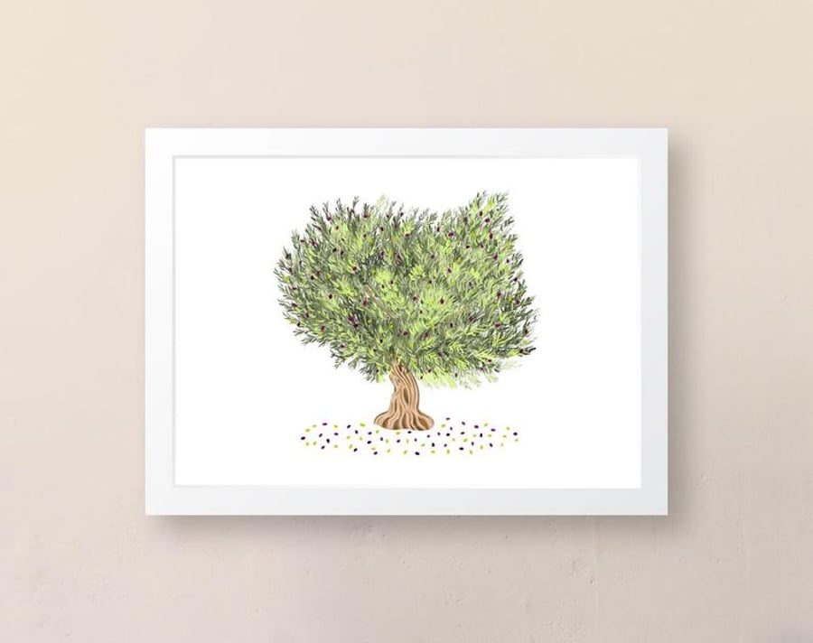 Olive Tree Art Print, Wall Art, Unframed Art Print