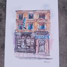 Electrik Warehouse 'Shindie' Liverpool Watercolour print