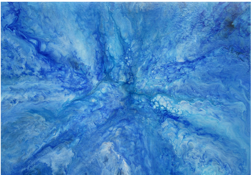 "Azure Bliss 2" Original Handmade Abstract Acrylic Painting