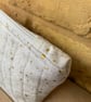 White and Gold Fabric Quilted Makeup Bag - Image 4