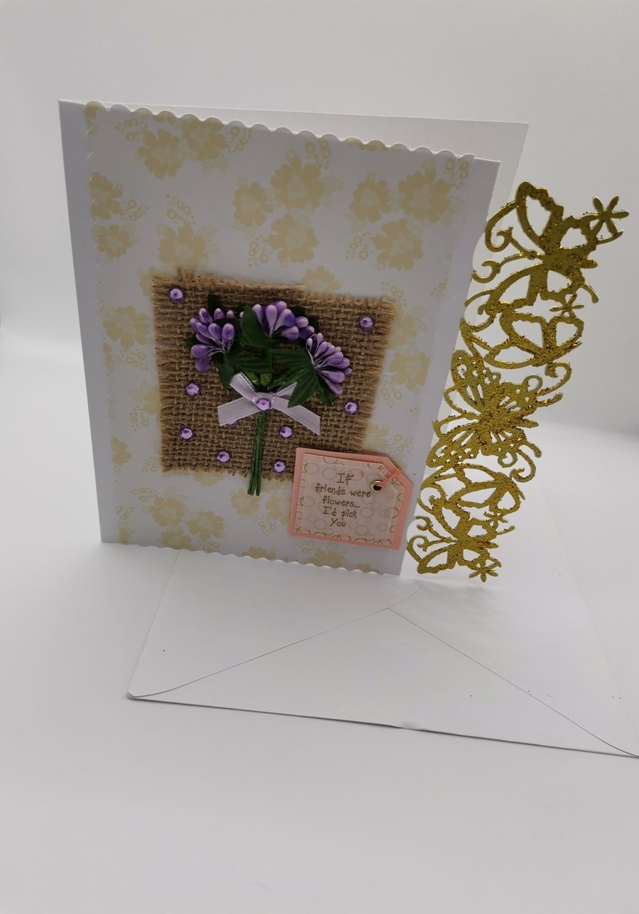 Handmade Flower Friend Birthday Card