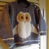 Oliver Owl - Knitting Pattern in pdf for a child's sweater