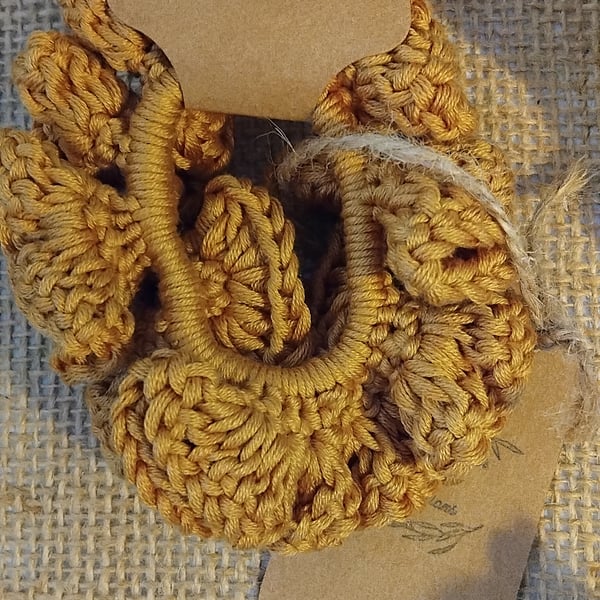 Crochet Scrunchie Cotton Gold