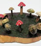 Unique woodland glittered limpet shell and driftwood fairy ring scene 