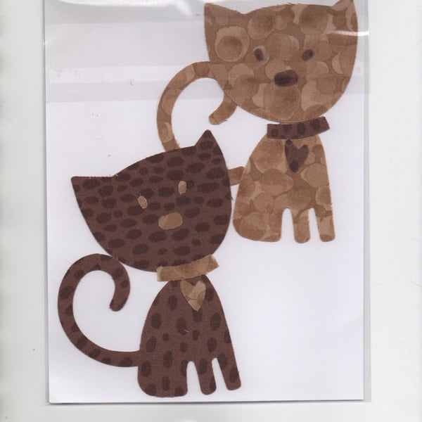 ChrissieCraft Creative sewing KIT - 2 die-cut cute comic CATS for applique