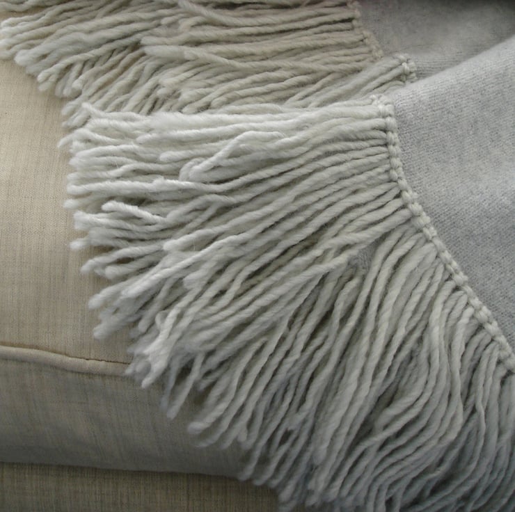 Throw blanket runner knitted in lambswool Folksy