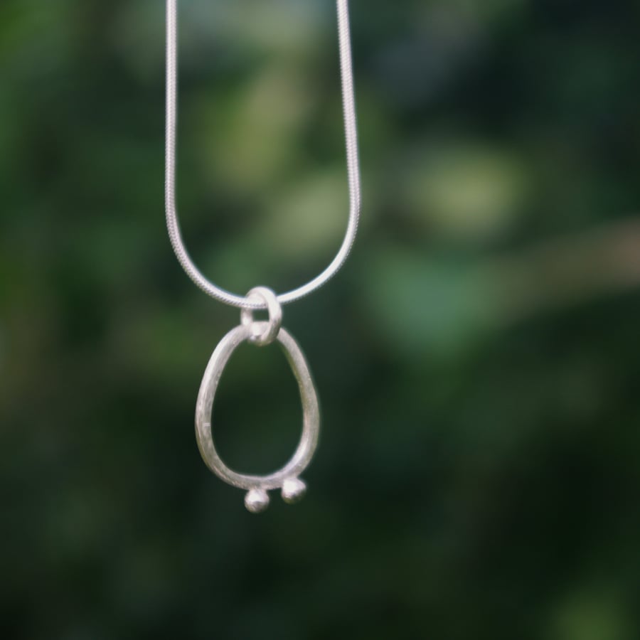 Silver  Seed Pod Necklace