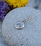Sterling Silver Pebble Stamped Sunburst Necklace - JBJ2056 - Image 2