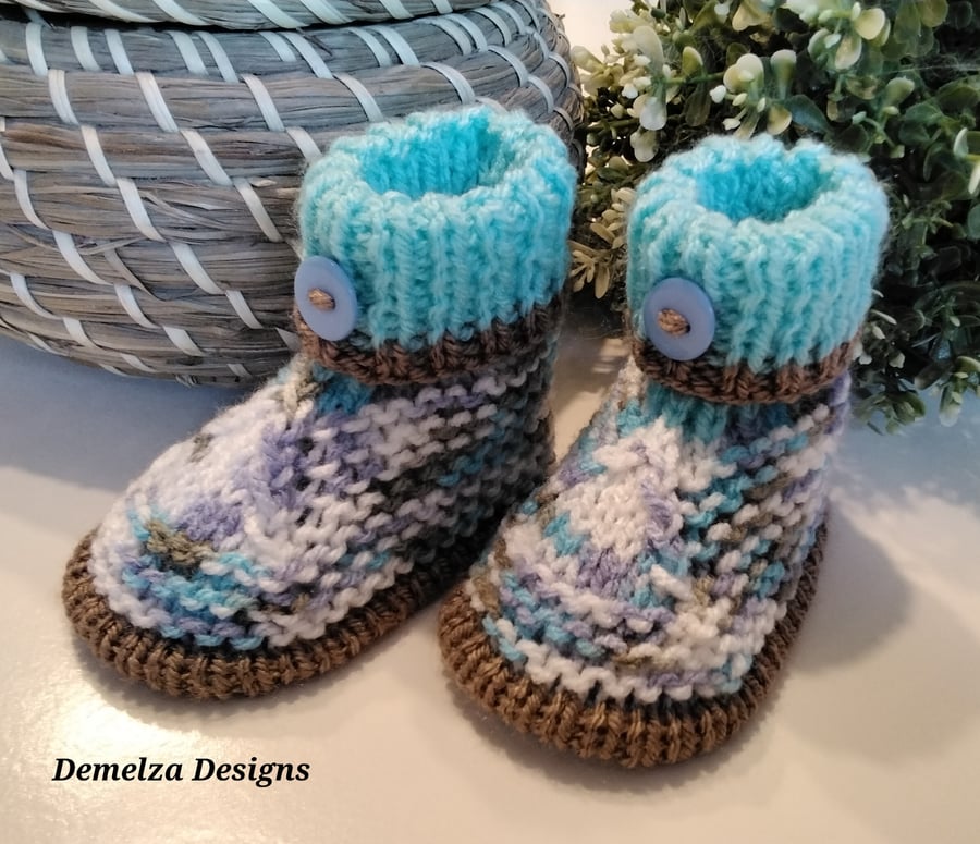 Gender Neutral Booties -Shoes 0-6 months size 