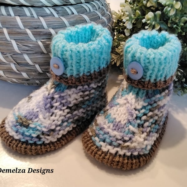 Gender Neutral Booties -Shoes 0-6 months size 