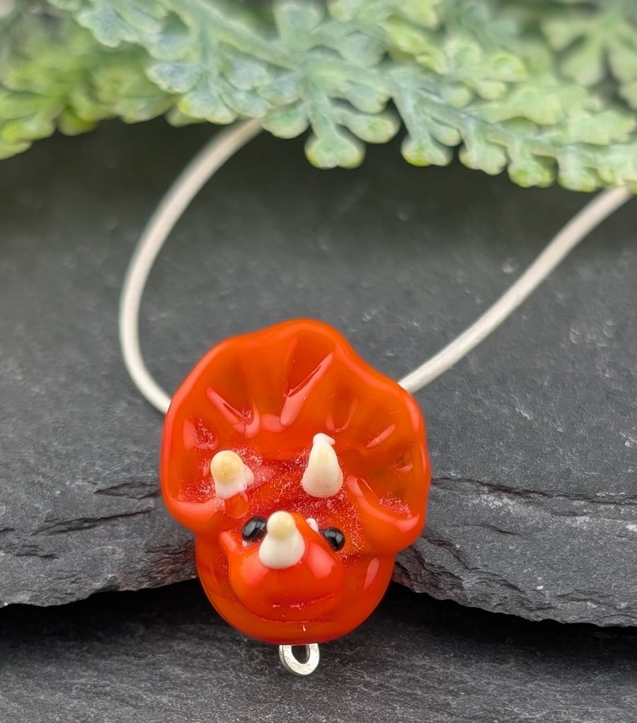 Dinosaur lampwork necklace