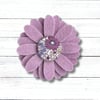 Flower Brooch, Purple Felt Flower, Daisy