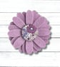 Flower Brooch, Purple Felt Flower, Daisy