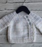 Baby Sweater - Long Sleeved White Jumper - Baby Boy Baby Girl 0-3 Months