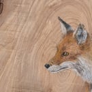 Original Fox Painting on Reclaimed Wood