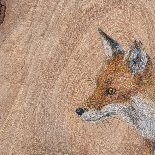 Original Fox Painting on Reclaimed Wood