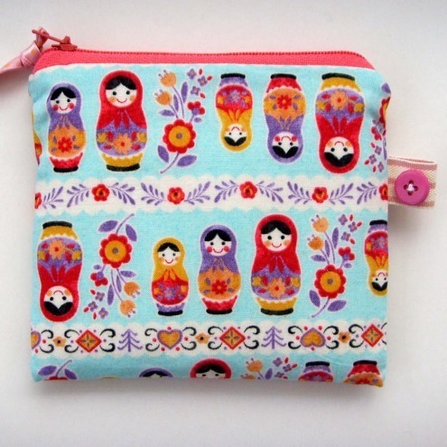 Little Russian Doll Credit Card/ Coin Purse