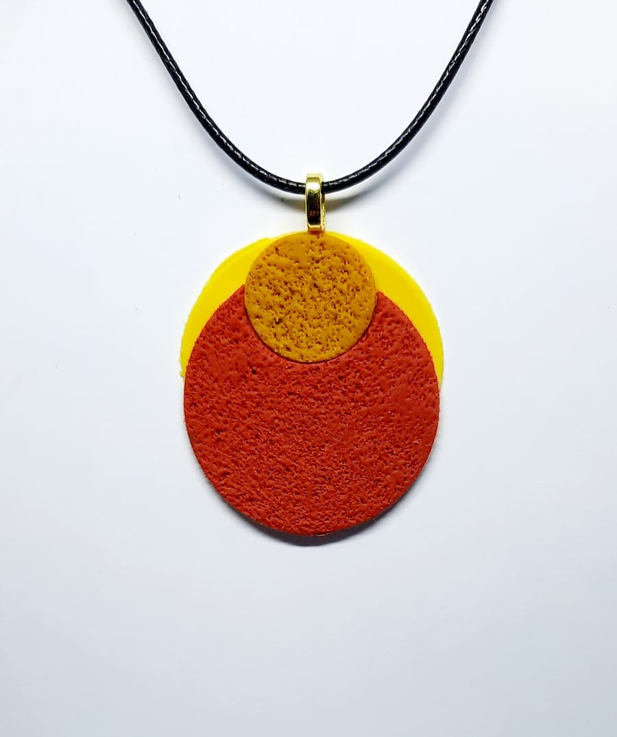 Retro polymer clay pendant 
