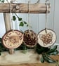 Three pyrography wood slice hanging decorations - Image 1