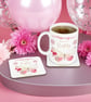 Personalised Mug & Coaster - Birthday Butterfly Design