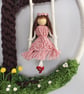  Cherry Blossom macrame, girl on a swing macrame, macrame tree - Image 2