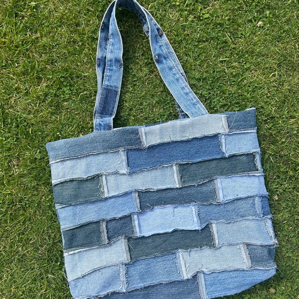 Reversible denim bag - Tote bag - Upcycled