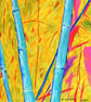 Framed Bamboo Oil Painting Colourful Maximalist Art - Image 4