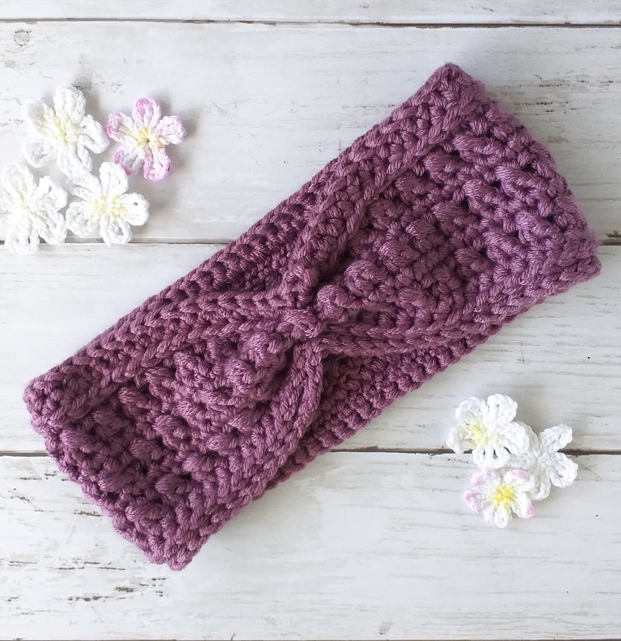 Textured Crochet Headband, Women’s Ear Warmers