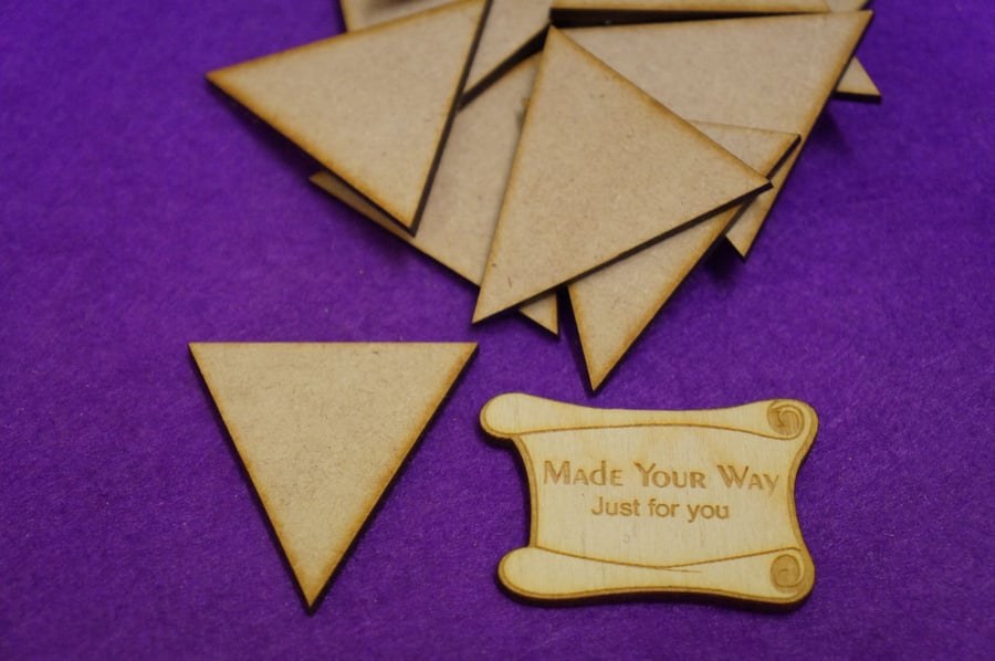 MDF Triangle 5cm - 15 x Laser cut wooden shape - Folksy