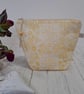 Hand Printed Linen Wash Bag, Toiletry Bag, Accessory Bag - Ochre Yellow - Image 1
