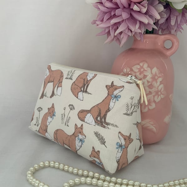 Perfectly Imperfect, Cosmetic Bag, Zipped Pouch, Purse, Make up Bag, Fox