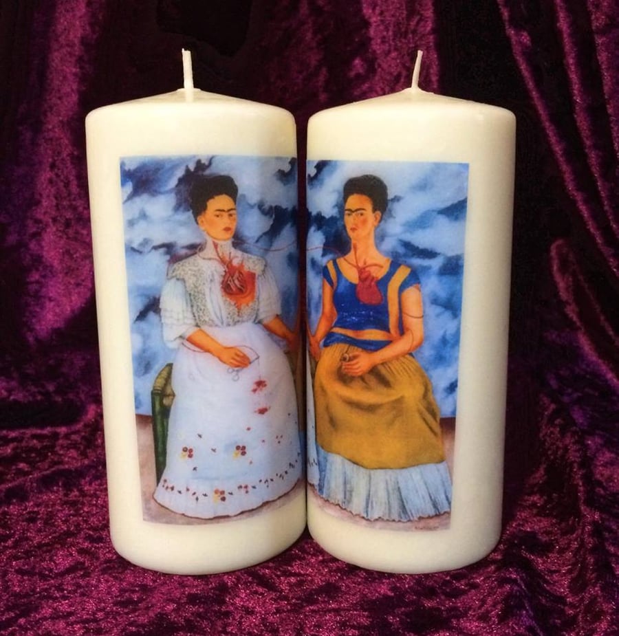 The Two Fridas Mexican Frida Kahlo Self Portrait Vanilla Scented Candle