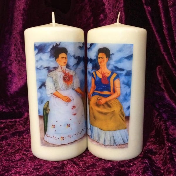 The Two Fridas Mexican Frida Kahlo Self Portrait Vanilla Scented Candle