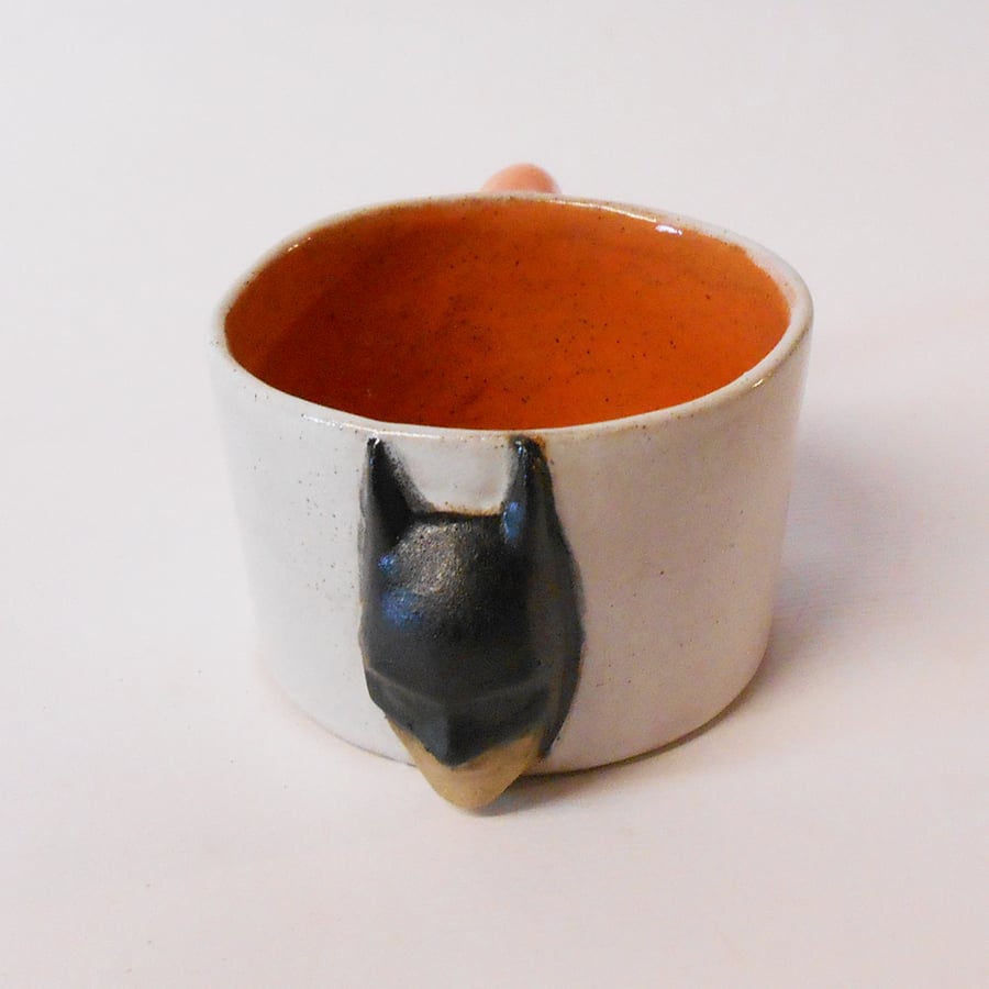 Mug "Batman does espresso" Orange Ceramic